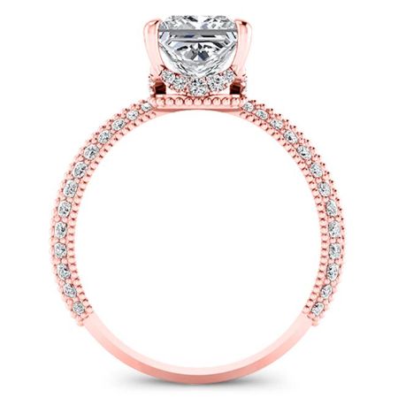 Oxalis Moissanite Matching Band Only (engagement Ring Not Included) For Ring With Princess Center rosegold