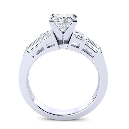 Bluebell Moissanite Matching Band Only (engagement Ring Not Included) For Ring With Princess Center whitegold