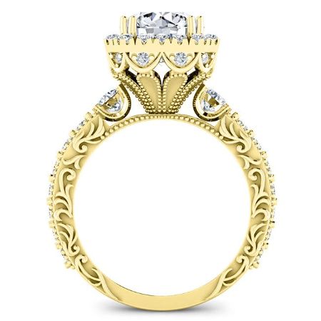 Canna Round Moissanite Engagement Ring yellowgold