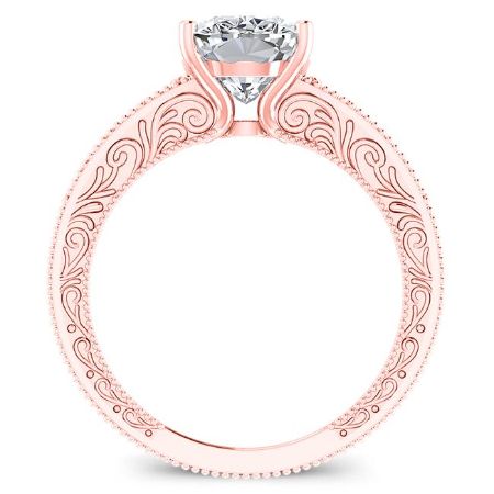 Romy Moissanite Matching Band Only (engagement Ring Not Included) For Ring With Cushion Center rosegold