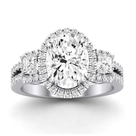 Erica Diamond Matching Band Only (does Not Include Engagement Ring) For Ring With Oval Center whitegold