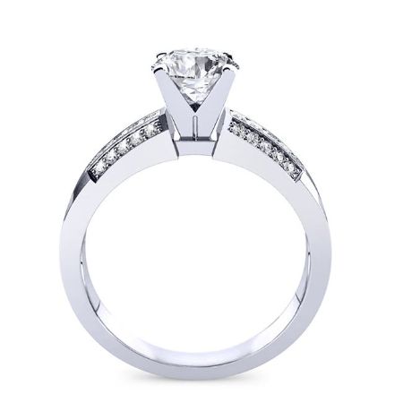 Crocus Diamond Matching Band Only (engagement Ring Not Included) For Ring With Round Center whitegold