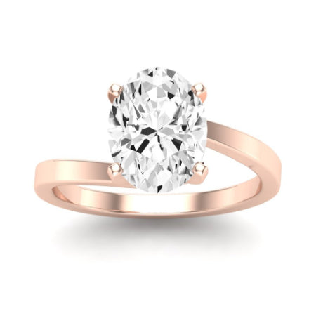 Zinnia Moissanite Matching Band Only ( Engagement Ring Not Included) For Ring With Oval Center rosegold