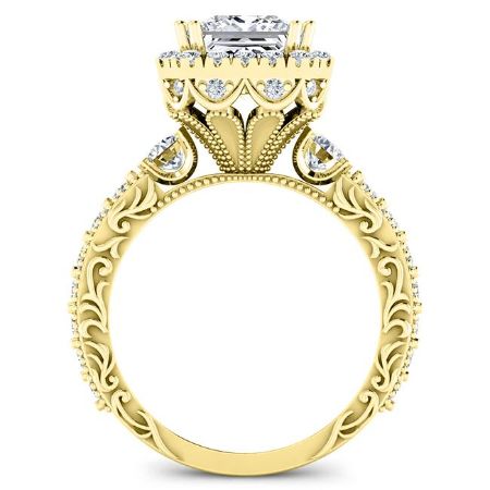 Canna Moissanite Matching Band Only (engagement Ring Not Included) For Ring With Princess Center yellowgold