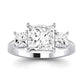 Dietes Moissanite Matching Band Only (does Not Include Engagement Ring) For Ring With Princess Center whitegold