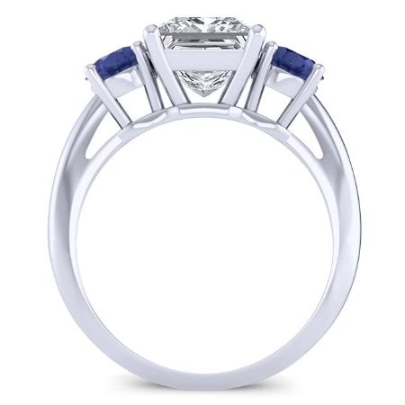 Fuschia Moissanite Matching Band Only (engagement Ring Not Included) For Ring With Princess Center whitegold