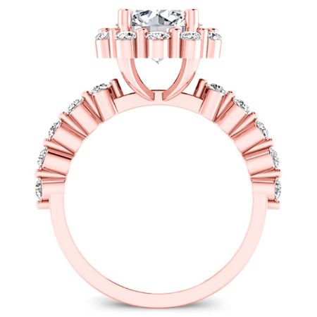 Privet Diamond Matching Band Only (engagement Ring Not Included) For Ring With Princess Center rosegold