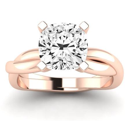 Baneberry Moissanite Matching Band Only (does Not Include Engagement Ring)  For Ring With Cushion Center rosegold