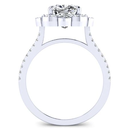 Rockrose Moissanite Matching Band Only (engagement Ring Not Included) For Ring With Round Center whitegold