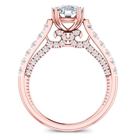 Nasrin Moissanite Matching Band Only (engagement Ring Not Included) For Ring With Cushion Center rosegold