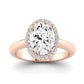 Calla Lily Moissanite Matching Band Only (does Not Include Engagement Ring) For Ring With Oval Center rosegold