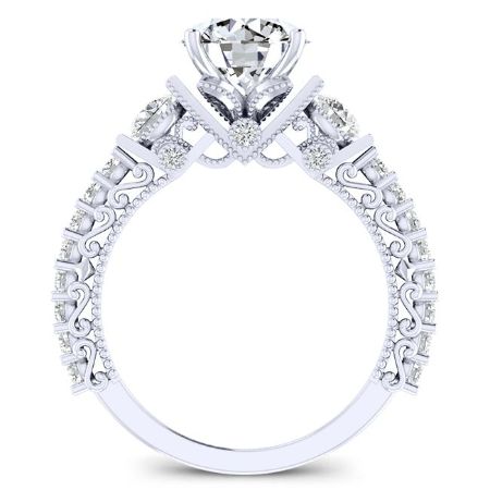 Belle Moissanite Matching Band Only (engagement Ring Not Included) For Ring With Round Center whitegold