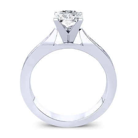 Petunia Diamond Matching Band Only (engagement Ring Not Included) For Ring With Cushion Center whitegold