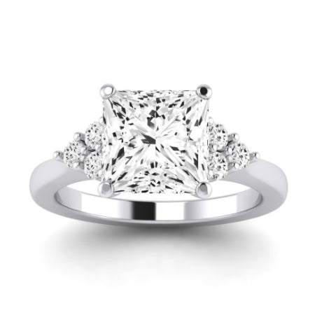 Alyssa Moissanite Matching Band Only (does Not Include Engagement Ring) For Ring With Princess Center whitegold