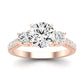 Primrose Moissanite Matching Band Only ( Engagement Ring Not Included) For Ring With Round Center rosegold