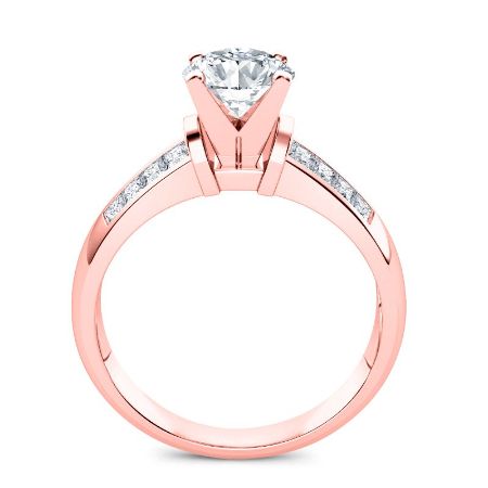 Heather Moissanite Matching Band Only (engagement Ring Not Included) For Ring With Round Center rosegold