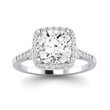 Desert Rose Moissanite Matching Band Only (engagement Ring Not Included) For Ring With Cushion Center whitegold