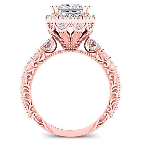 Canna Diamond Matching Band Only (engagement Ring Not Included) For Ring With Princess Center rosegold