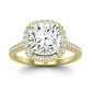 Columbine Moissanite Matching Band Only (does Not Include Engagement Ring) For Ring With Cushion Center yellowgold