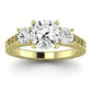 Belladonna Moissanite Matching Band Only (does Not Include Engagement Ring) For Ring With Cushion Center yellowgold