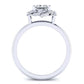 Almond Princess Moissanite Engagement Ring whitegold