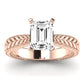 Azalea Diamond Matching Band Only (does Not Include Engagement Ring) For Ring With Emerald Center rosegold