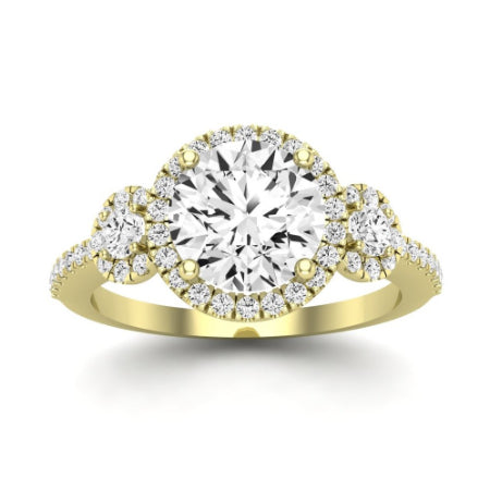 Lunaria Moissanite Matching Band Only (does Not Include Engagement Ring) For Ring With Round Center yellowgold