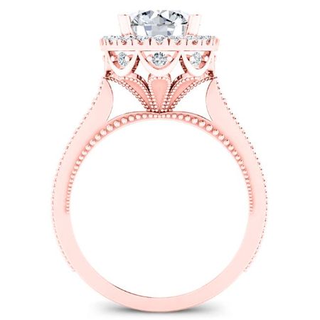 Mawar Diamond Matching Band Only (engagement Ring Not Included) For Ring With Round Center rosegold