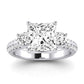 Thistle Moissanite Matching Band Only (does Not Include Engagement Ring) For Ring With Princess Center whitegold