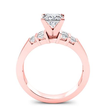 Carnation Diamond Matching Band Only (engagement Ring Not Included) For Ring With Princess Center rosegold