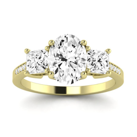 Dietes Moissanite Matching Band Only (does Not Include Engagement Ring) For Ring With Oval Center yellowgold