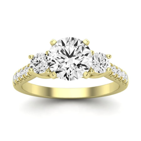 Primrose Diamond Matching Band Only ( Engagement Ring Not Included) For Ring With Round Center yellowgold