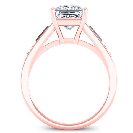 Bergamot Moissanite Matching Band Only (engagement Ring Not Included) For Ring With Princess Center rosegold