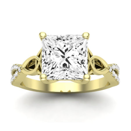 Pavonia Moissanite Matching Band Only (does Not Include Engagement Ring)  For Ring With Princess Center yellowgold