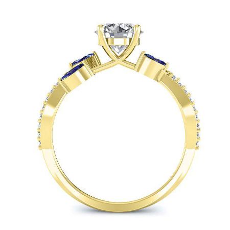 Alba Moissanite Matching Band Only (engagement Ring Not Included) For Ring With Round Center yellowgold