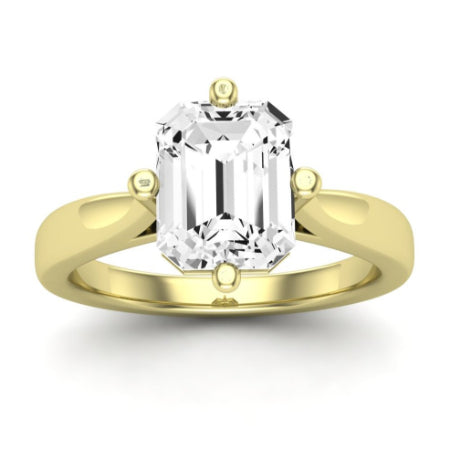 Gardenia Diamond Matching Band Only ( Engagement Ring Not Included)  For Ring With Emerald Center yellowgold