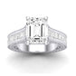 Edelweiss Moissanite Matching Band Only (does Not Include Engagement Ring) For Ring With Emerald Center whitegold