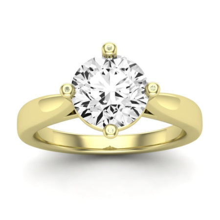 Gardenia Moissanite Matching Band Only (does Not Include Engagement Ring) For Ring With Round Center yellowgold