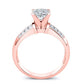 Heather Moissanite Matching Band Only (engagement Ring Not Included) For Ring With Princess Center rosegold