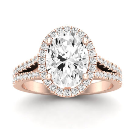 Silene Moissanite Matching Band Only ( Engagement Ring Not Included) For Ring With Oval Center rosegold
