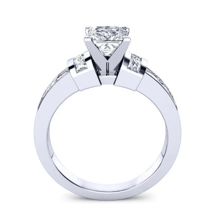 Ivy Moissanite Matching Band Only (engagement Ring Not Included) For Ring With Round Center whitegold