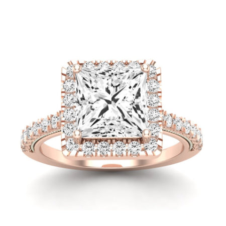 Florizel Moissanite Matching Band Only (does Not Include Engagement Ring) For Ring With Princess Center rosegold