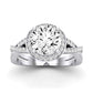 Moonflower Moissanite Matching Band Only (does Not Include Engagement Ring) For Ring With Round Center whitegold