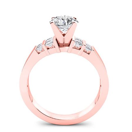 Carnation Diamond Matching Band Only (engagement Ring Not Included) For Ring With Round Center rosegold