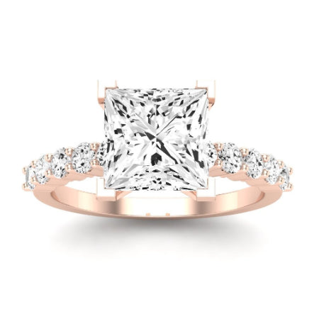 Magnolia Moissanite Matching Band Only (does Not Include Engagement Ring) For Ring With Princess Center rosegold