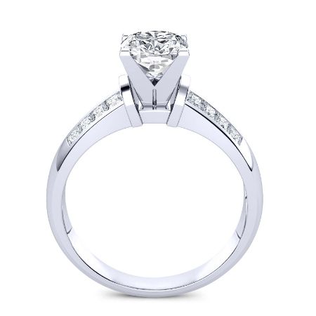 Heather Diamond Matching Band Only (engagement Ring Not Included) For Ring With Cushion Center whitegold