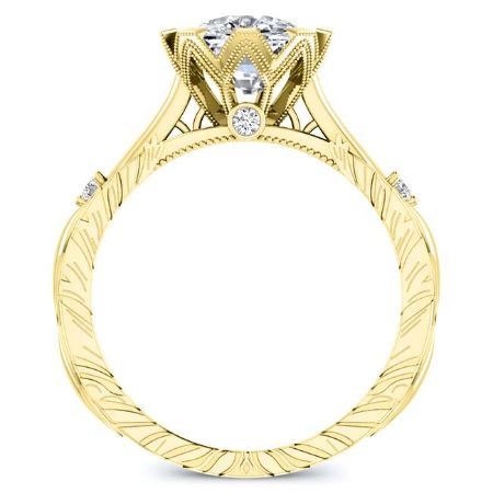 Arbor Diamond Matching Band Only (engagement Ring Not Included) For Ring With Cushion Center yellowgold