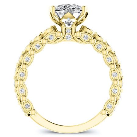 Kassia Moissanite Matching Band Only (engagement Ring Not Included) For Ring With Cushion Center yellowgold
