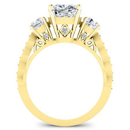 Calix Diamond Matching Band Only (engagement Ring Not Included) For Ring With Cushion Center yellowgold
