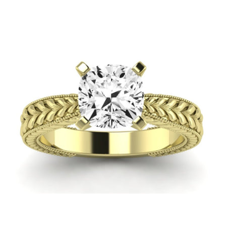 Azalea Diamond Matching Band Only (does Not Include Engagement Ring) For Ring With Cushion Center yellowgold